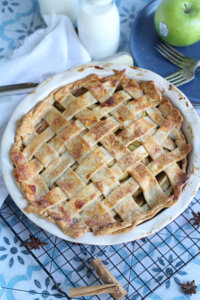 Apple Pie with lattice crust on cooling rack