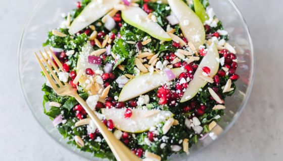 Goat Cheese and Pear Kale Salad