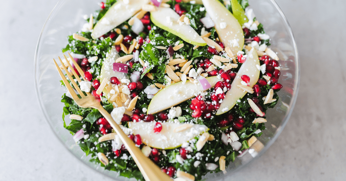 Goat Cheese and Pear Kale Salad