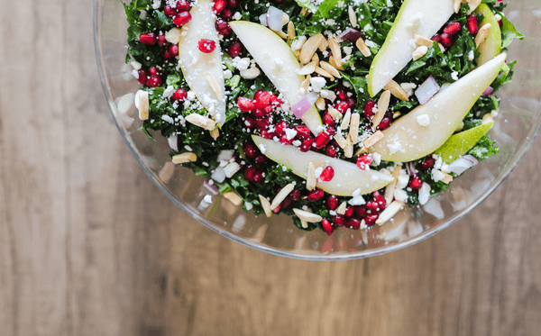 A Kale Pear and Goat Cheese Salad