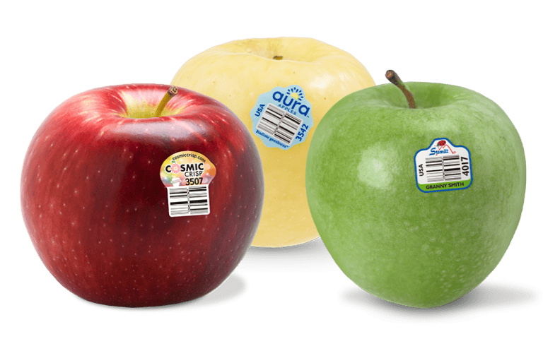Fresh apples from Stemilt, including red, yellow, and green varieties.